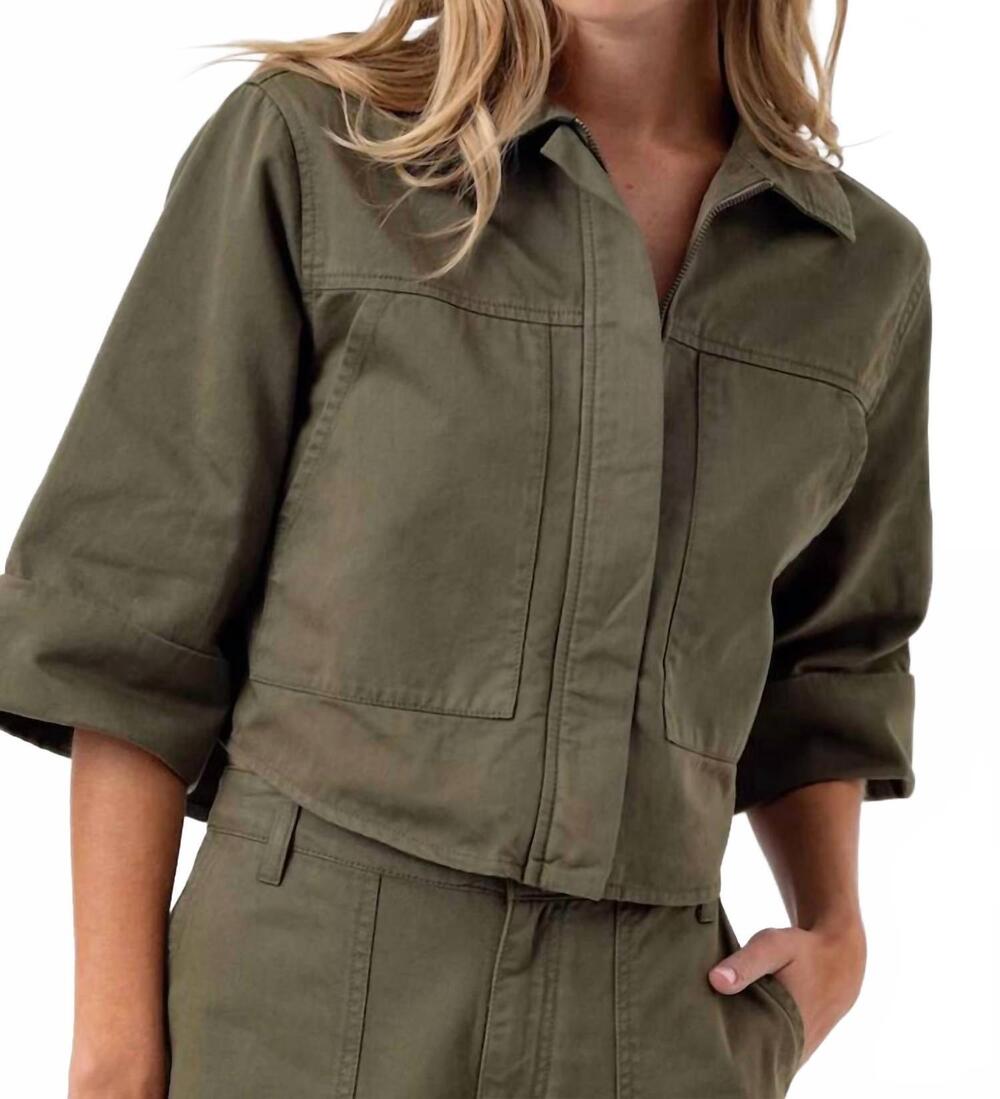 NEW SUNDAYS annora boxy-style jacket in moss